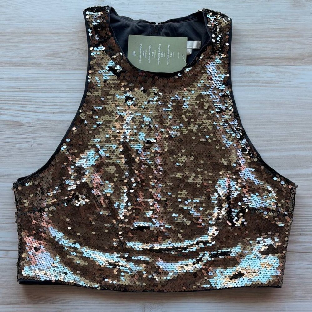 H&M Sequined cropped top